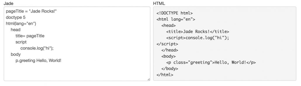 jade vs html